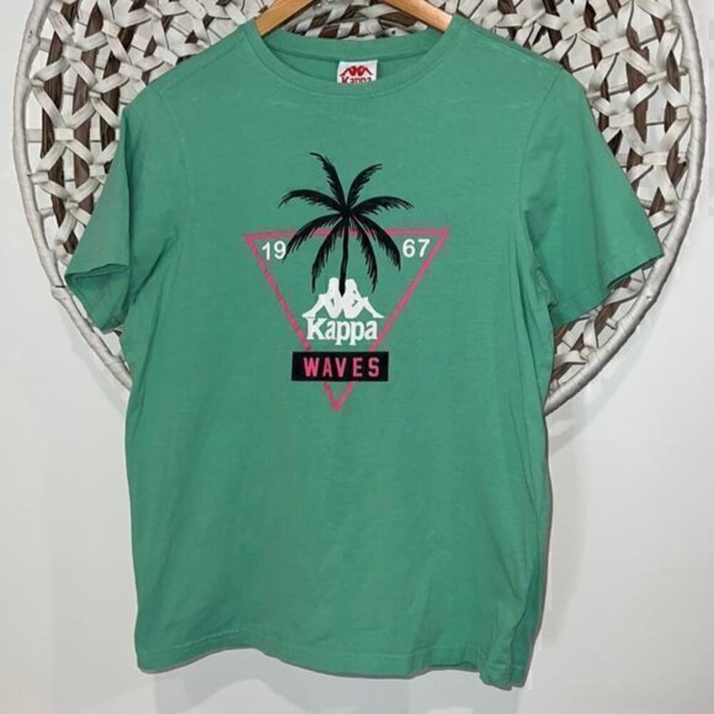 Kappa Waves turquoise and pink graphic tshirt size small